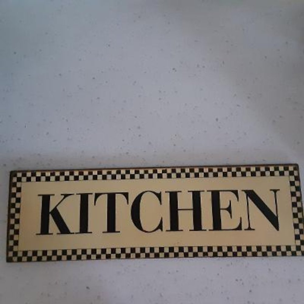 Vintage Metal Country Kitchen Checkerboard Border